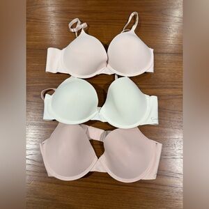 Set of Three Jessica Simpson Double Clasp Push Up Bras Size 36C